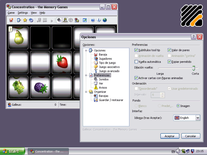 Options Dialog - Fruit Machine